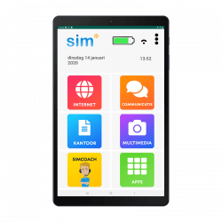 Simtab tablet voor senioren voorzijde